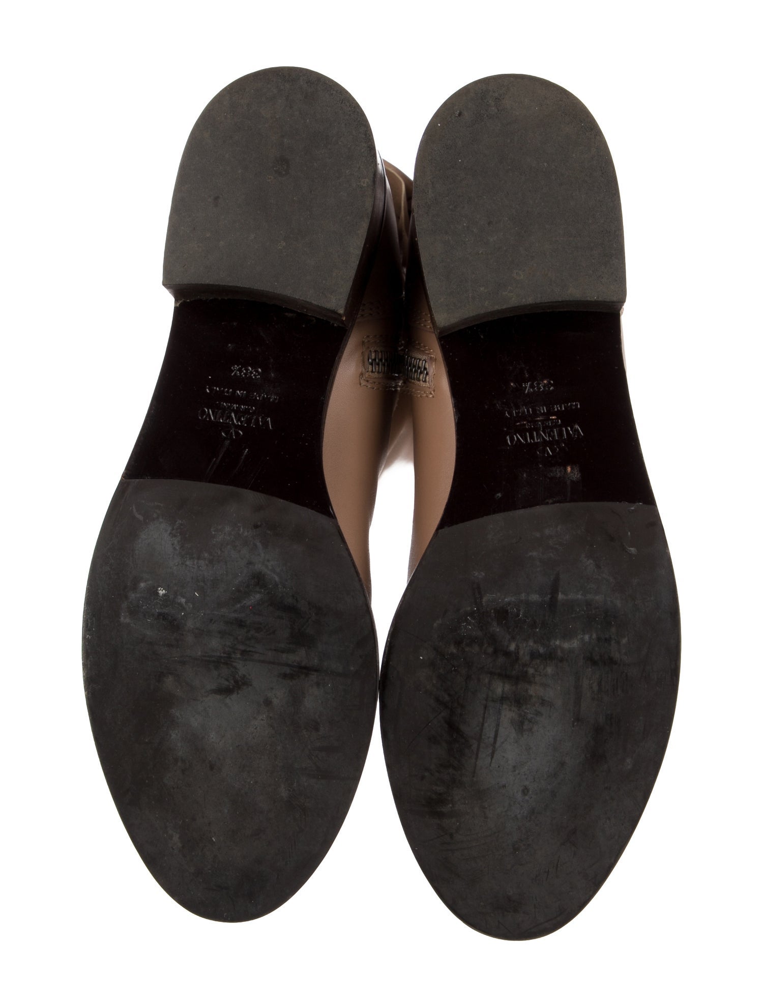 Valentino Leather Bow Accents Riding Boots